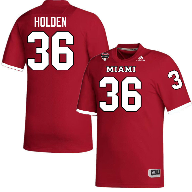 Miami University Redhawks #36 Carter Holden College Football Jerseys Stitched-Red